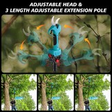 Elektrische snoeischaar, 40 mm, 2-in-1 elektrische takkenschaar, telescoop, compatibel met Makita accu's, accu-takkenschaar, maximaal bereik tot 2,2 m, snoeischaar, draadloos (zonder accu)