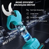 Elektrische snoeischaar, 40 mm, 2-in-1 elektrische takkenschaar, telescoop, compatibel met Makita accu's, accu-takkenschaar, maximaal bereik tot 2,2 m, snoeischaar, draadloos (zonder accu)