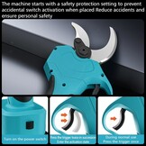 Elektrische snoeischaar, 40 mm, 2-in-1 elektrische takkenschaar, telescoop, compatibel met Makita accu's, accu-takkenschaar, maximaal bereik tot 2,2 m, snoeischaar, draadloos (zonder accu)