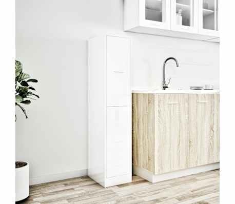 vidaXL Apothekerskast 30x41x144,5 cm bewerkt hout hoogglans wit