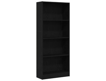 vidaXL Boekenkast Zwart eiken 60 x 24 x 143 cm Bewerkt hout