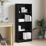 vidaXL Boekenkast Zwart eiken 60 x 24 x 143 cm Bewerkt hout
