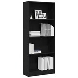 vidaXL Boekenkast Zwart eiken 60 x 24 x 143 cm Bewerkt hout