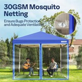 VIVOHOME Pop-Up Campering Tent Blauw 8x8ft met Muskietennet