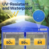 VIVOHOME Pop-Up Campering Tent Blauw 8x8ft met Muskietennet