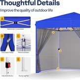 VIVOHOME Pop-Up Campering Tent Blauw 8x8ft met Muskietennet