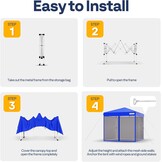 VIVOHOME Pop-Up Campering Tent Blauw 8x8ft met Muskietennet