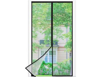 Zwarte Vliegendeur met Magneet 110 x 230 cm voor Balkon