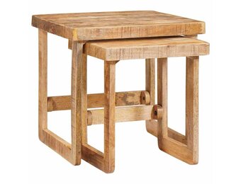 vidaXL Eindtafels Bruin massief mangohout