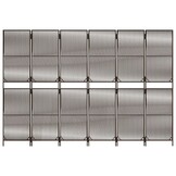 vidaXL Kamerscherm 6 panelen poly rattan bruin