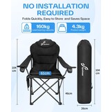 Sportneer Campingstoel Zwart - Opvouwbaar (34% Korting)