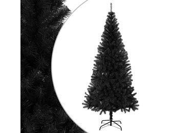 VidaXL Zwarte Kunstkerstboom 210cm met Standaard | 64% Korting