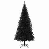 VidaXL Zwarte Kunstkerstboom 210cm met Standaard | 64% Korting