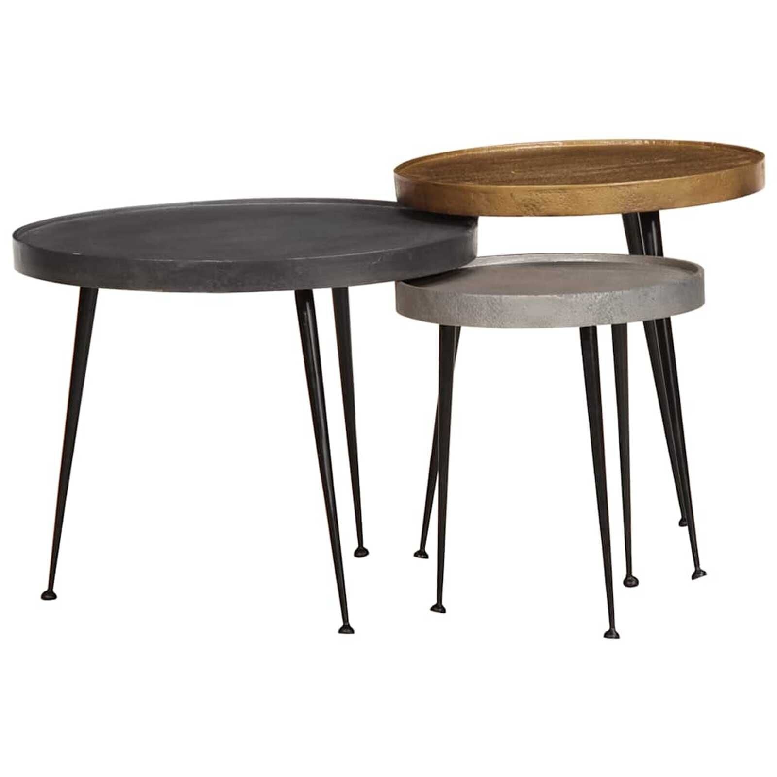 vidaXL Salontafel 3 stuks Multicolor Engineered Wood