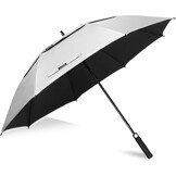 ZOMAKE UV Golfparaplu Zilver/Zwart 62 Inch - 25% Korting!