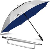 ZOMAKE UV Golfparaplu Zilver/Zwart 62 Inch - 25% Korting!