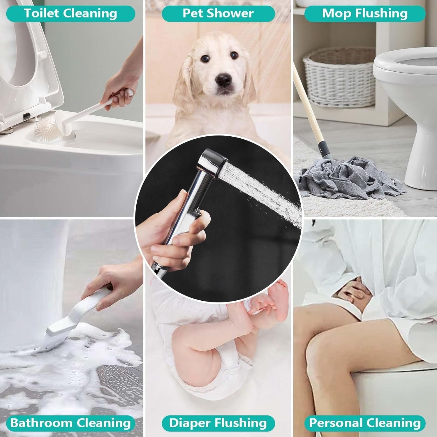 Bidet Handdouche Set Zwart/Wit (23% Korting)