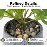 Kunstplant Kaarsblad (Candle Leaf) Groen/Grijs, 35 cm hoog, met pot