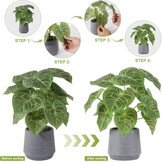 Kunstplant Kaarsblad (Candle Leaf) Groen/Grijs, 35 cm hoog, met pot