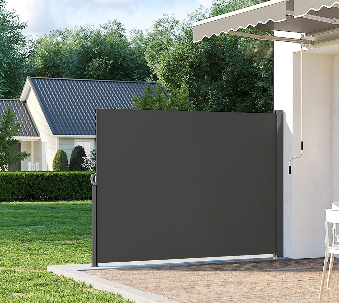 Uittrekbaar Tuinscherm 300x200cm Donkergrijs - 59% Korting