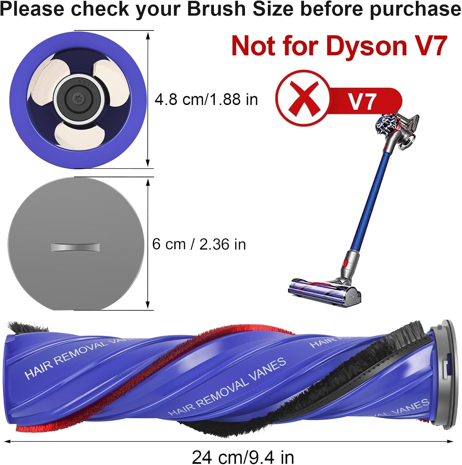 20% Korting: Borstelkop voor Dyson V8/V10/V11/V15 - Hard & Zacht