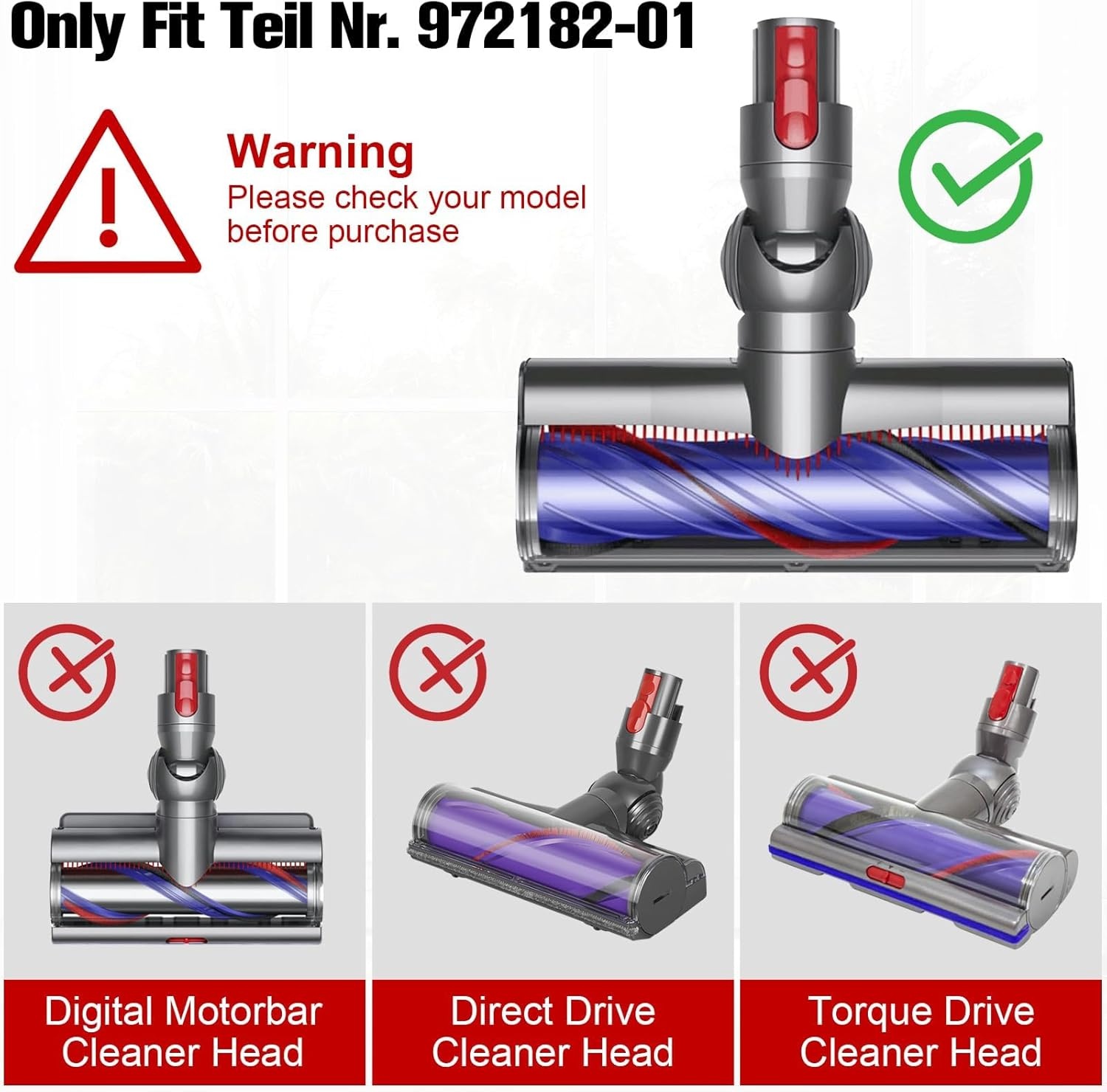 20% Korting: Borstelkop voor Dyson V8/V10/V11/V15 - Hard & Zacht