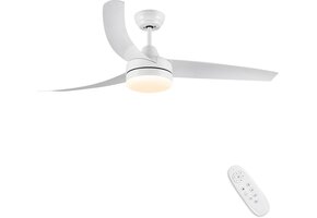 CJOY Plafondventilator Wit 132cm met Licht - 29% Korting!