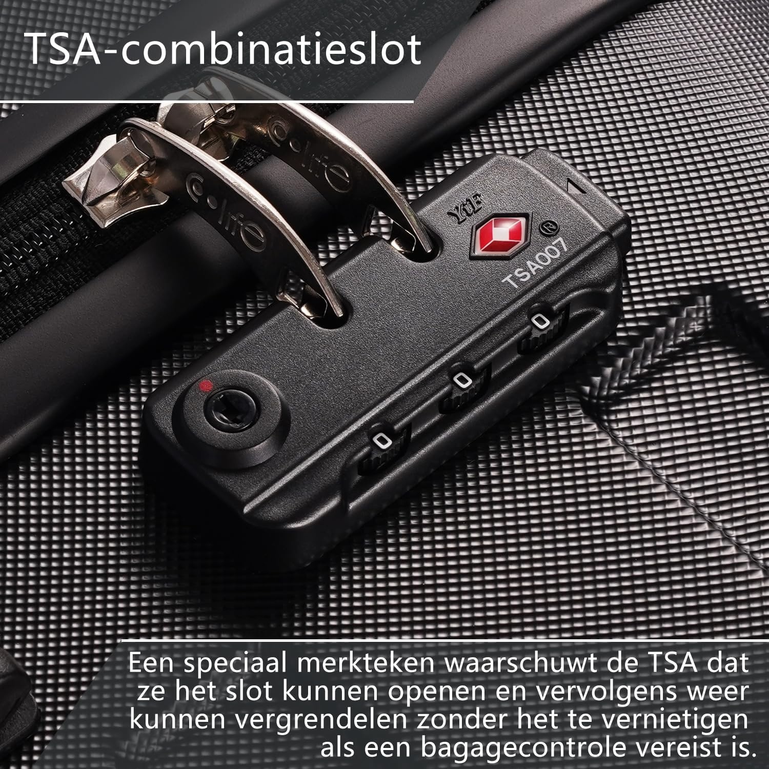 COOLIFE Reiskoffer Zwart 77cm - 54% Korting!