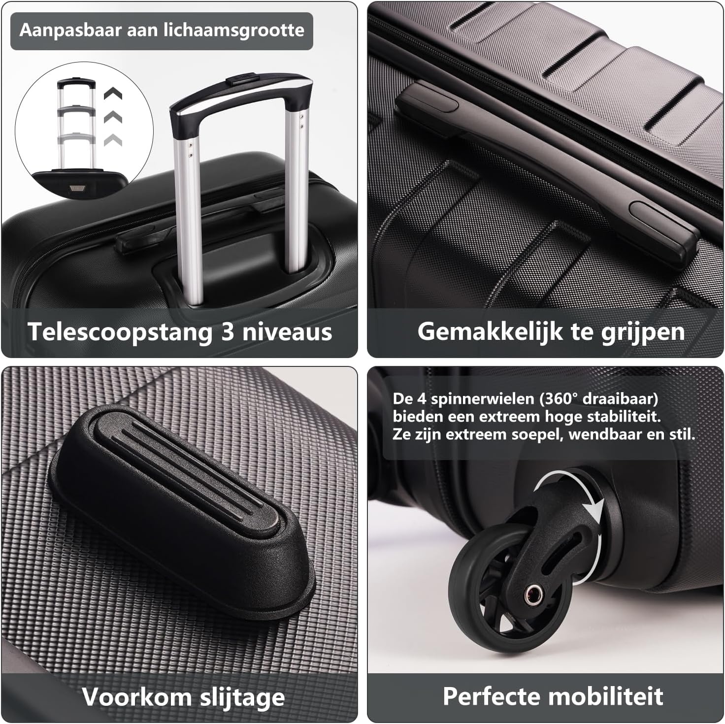 COOLIFE Reiskoffer Zwart 77cm - 54% Korting!