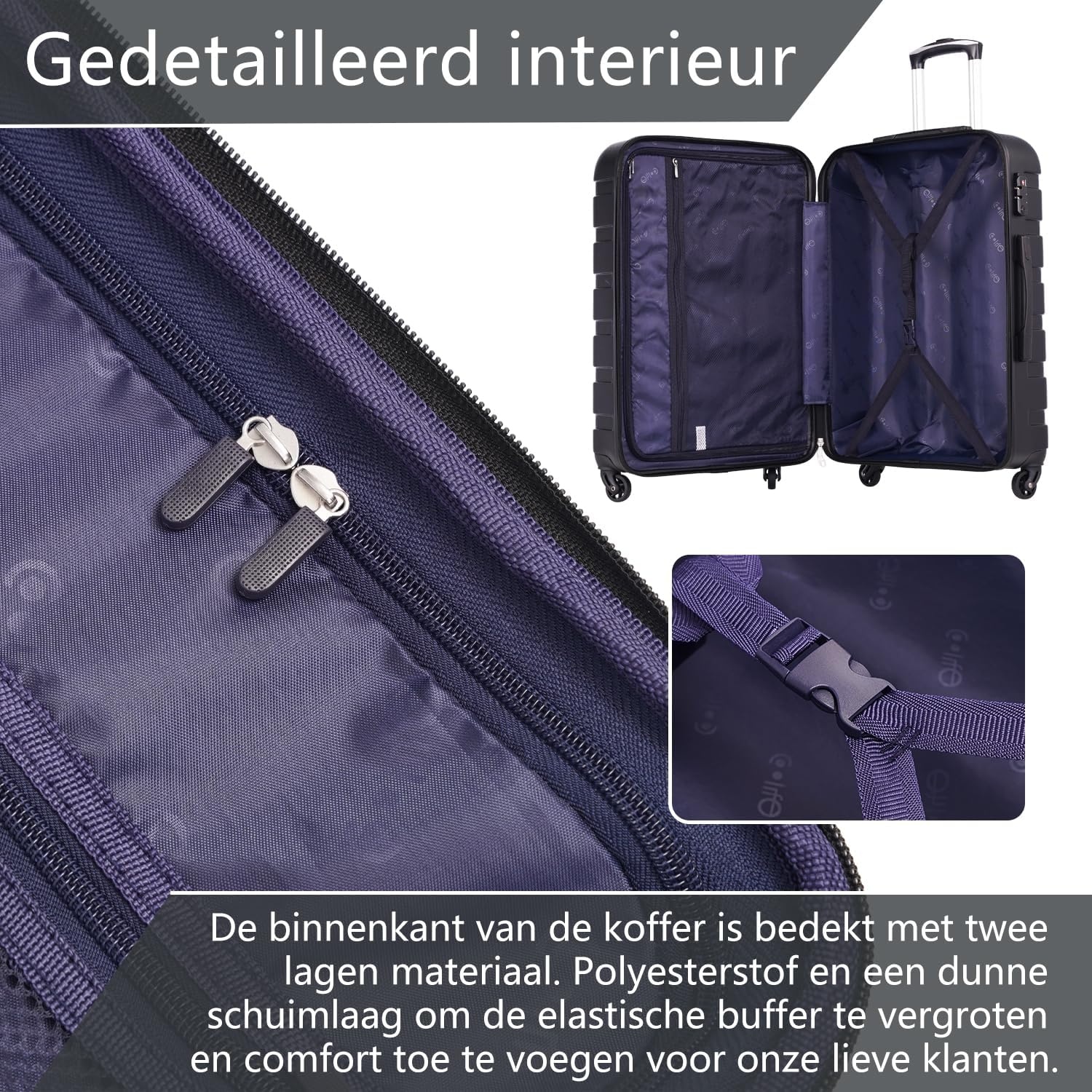 COOLIFE Reiskoffer Zwart 77cm - 54% Korting!