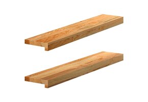 2x VidaXL Massief Eikenhout Vensterbanken 80x15 cm - Lichtbruin (27% Korting)