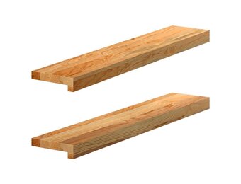 2x VidaXL Massief Eikenhout Vensterbanken 80x15 cm - Lichtbruin (27% Korting)