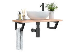 vidaXL Wandbeugels Waskolom Zwart - 30% Korting