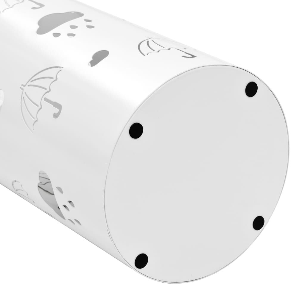 vidaXL Parapluhouder Staal Wit - 31% Korting