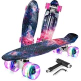 BELEEV Cruiser Skateboard Zwart - 50% Korting - LED Wielen