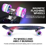 BELEEV Cruiser Skateboard Zwart - 50% Korting - LED Wielen