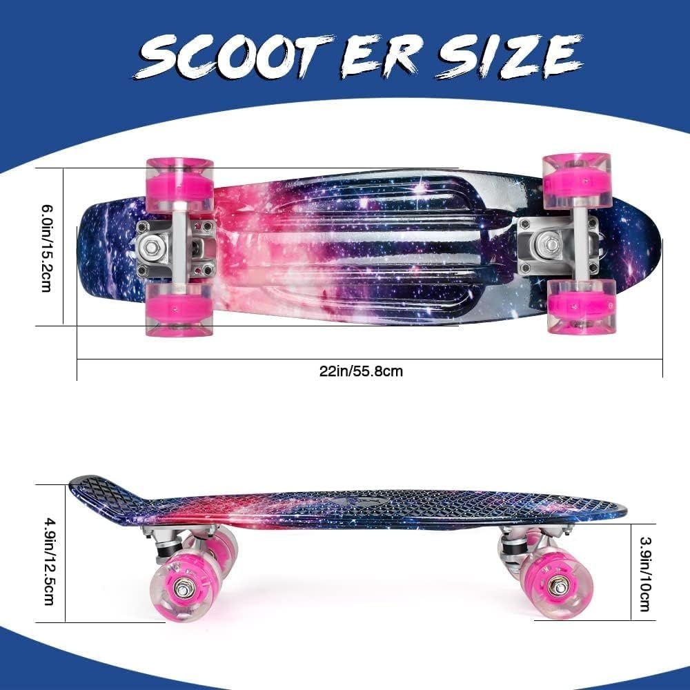 BELEEV Cruiser Skateboard Zwart - 50% Korting - LED Wielen