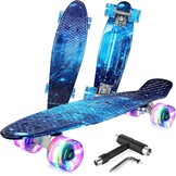 BELEEV Cruiser Skateboard Zwart - 50% Korting - LED Wielen
