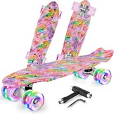 BELEEV Cruiser Skateboard Zwart - 50% Korting - LED Wielen