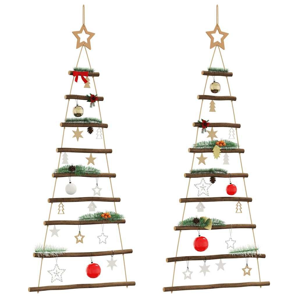 vidaXL Hangende Kerstbomen met Sterren - 2 stuks (55x120 cm) - 62% Korting