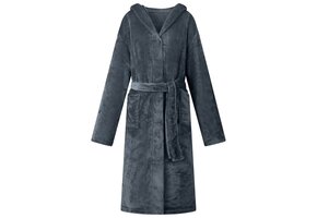 vidaXL Badjas Hoodie Marineblauw Flanel - 30% Korting