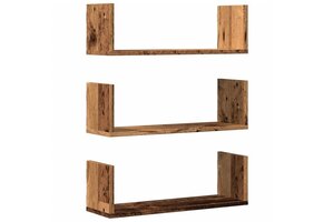 vidaXL Wandschappen 3-delig - Oud Houtkleurig | -23%