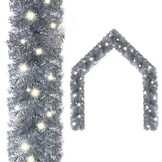 VidaXL Kerstslinger met LED-lampjes 10m Zilver - 33% Korting