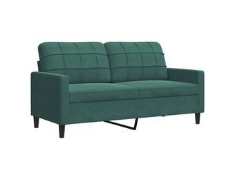 VidaXL Tweezitsbank 140cm Donkergroen Fluweel | 34% Korting