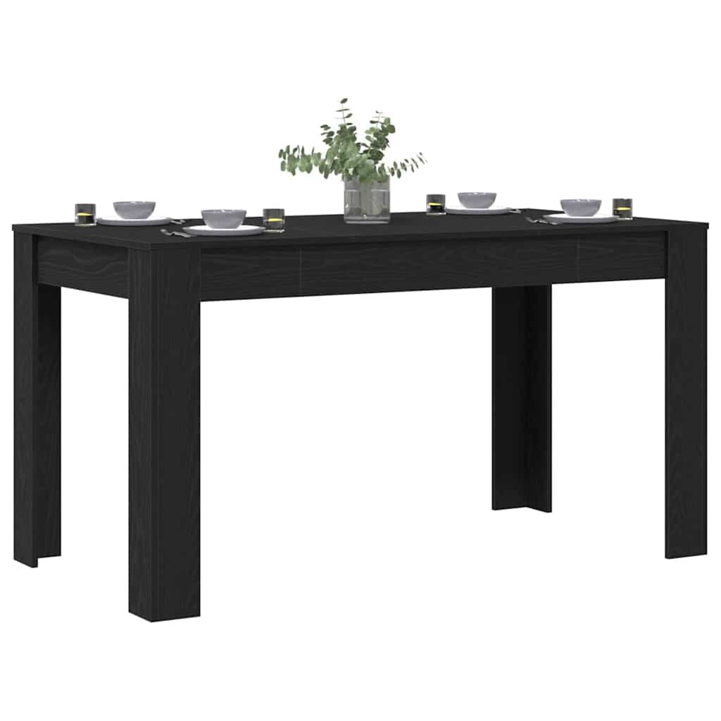 vidaXL Eettafel Zwart Eiken 140cm | 34% Korting