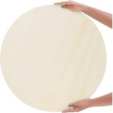 Belle Vous Onbewerkte Houten Cirkels 60 cm (2 Stuks) - Ronde Houtschijven voor DIY, Schilderen en Decoratie