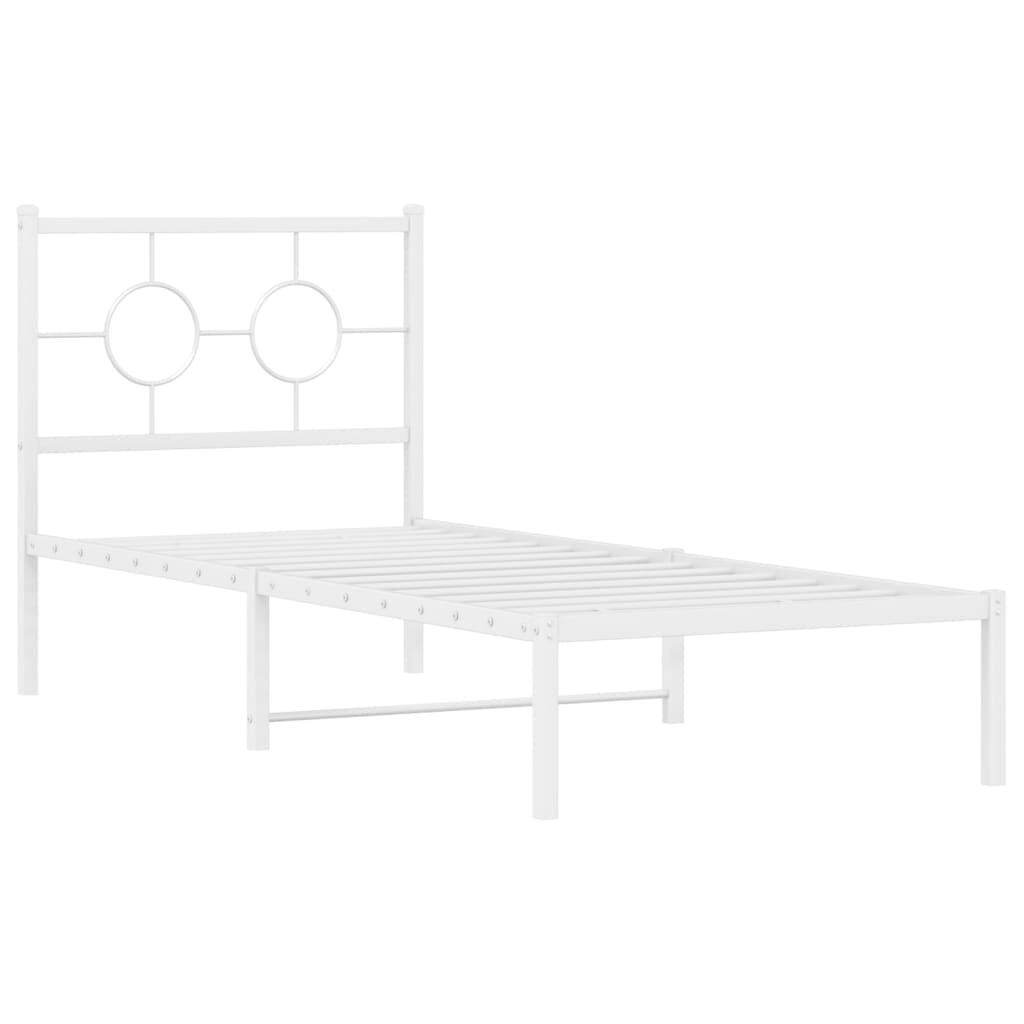 vidaXL Bedframe Metaal Wit 75x190cm - 65% Korting