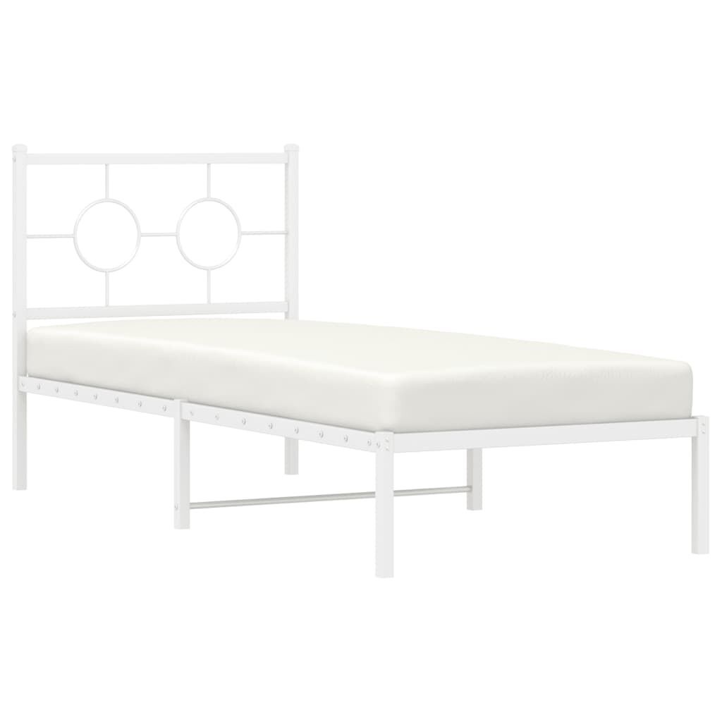 vidaXL Bedframe Metaal Wit 75x190cm - 65% Korting