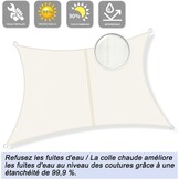 Sunnylaxx Crème Rechthoekig Schaduwdoek 4x6m, Waterdicht met 95% UV-bescherming voor Tuin en Terras