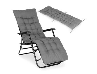 Ligstoel kussen - 160x52x5cm - grijs